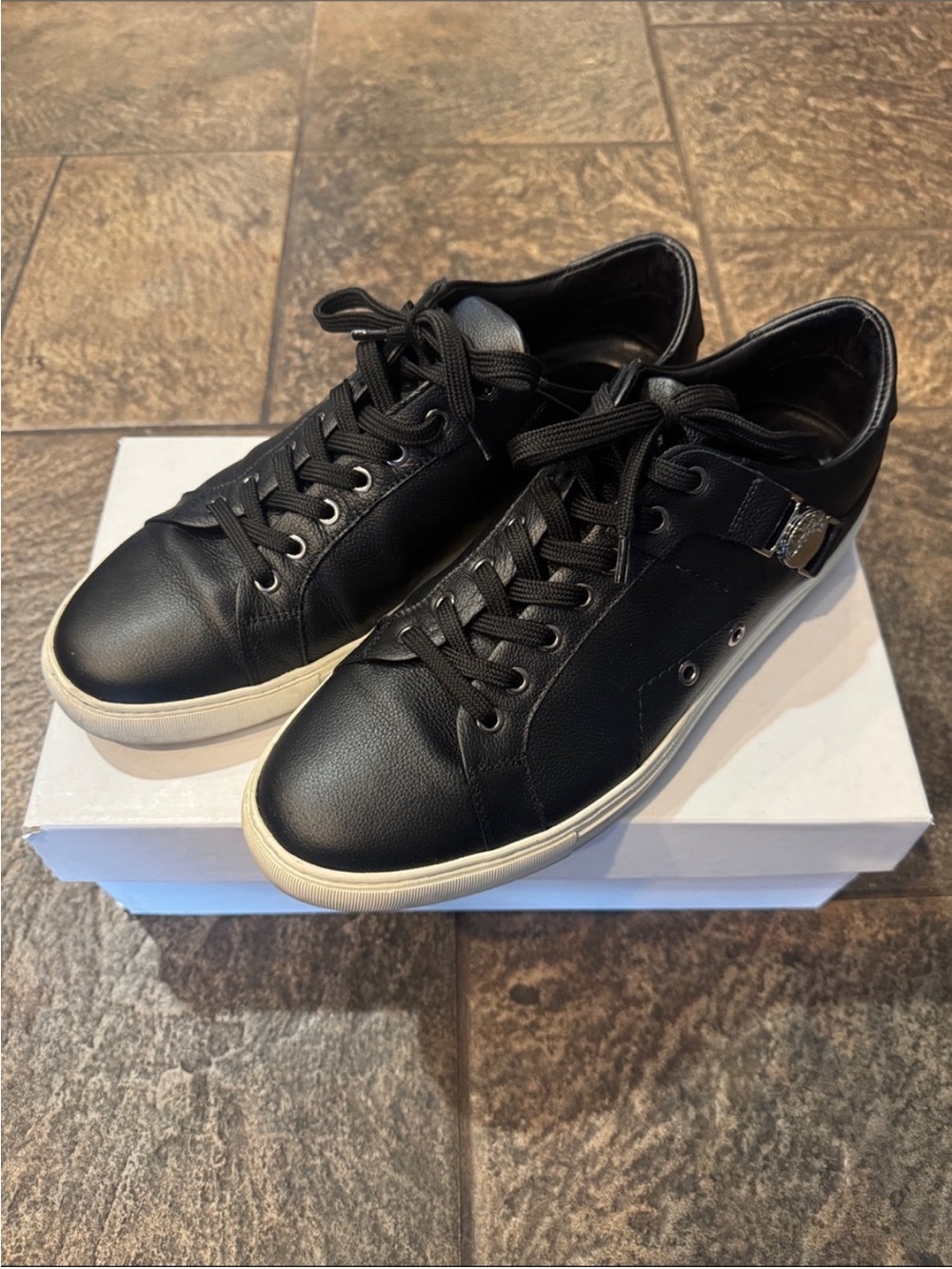 Versace Collection Men's Black Low-Top Sneakers Shoes